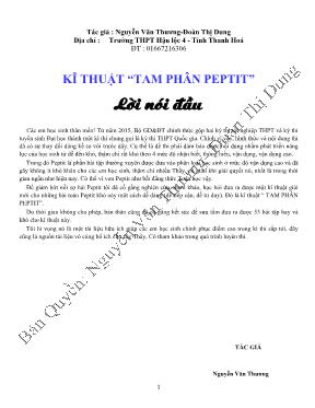 Kĩ thuật Tam phân peptit - Nguyễn Văn Thương